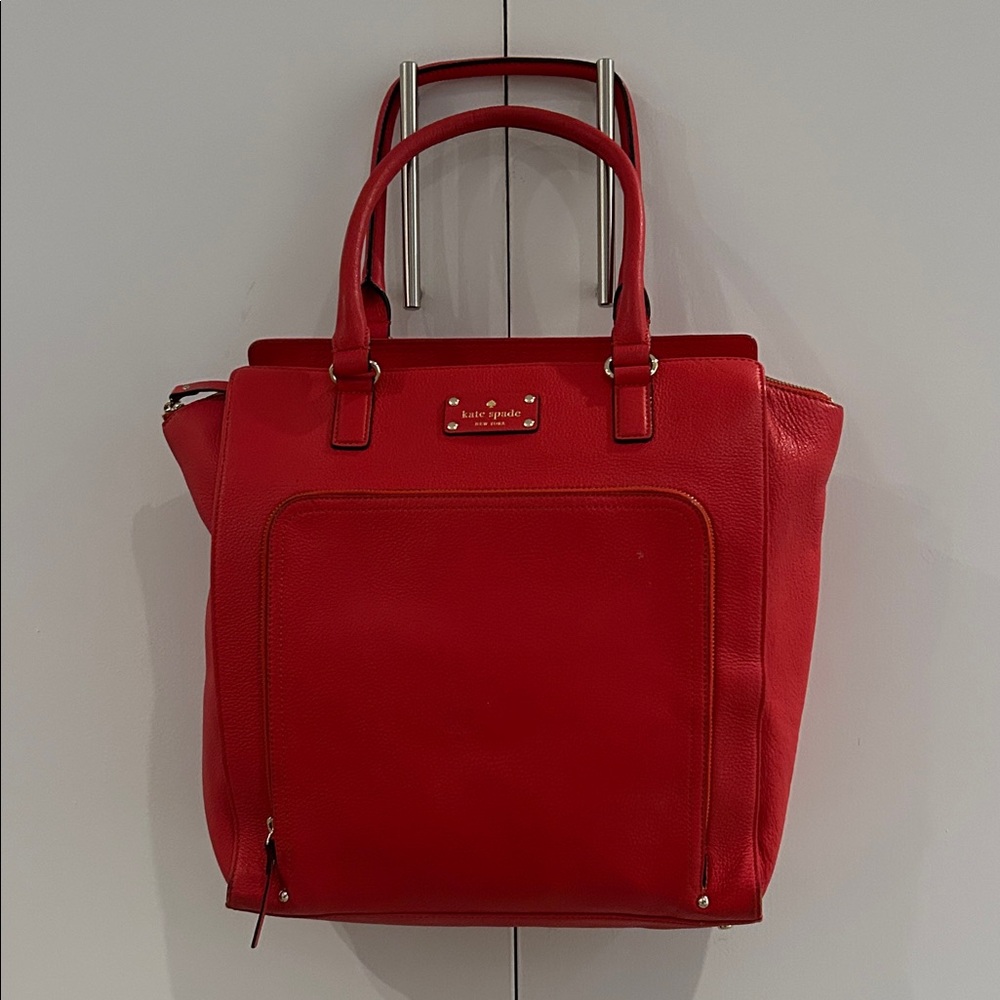 Kate Spade Red Tote Bag EUC - Picture 7 of 15